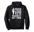 Autism Proud Dad Toughest I Know Hoodie - Minimalist Print for Adults - T-Shirt, Sweatshirt, Hoodie