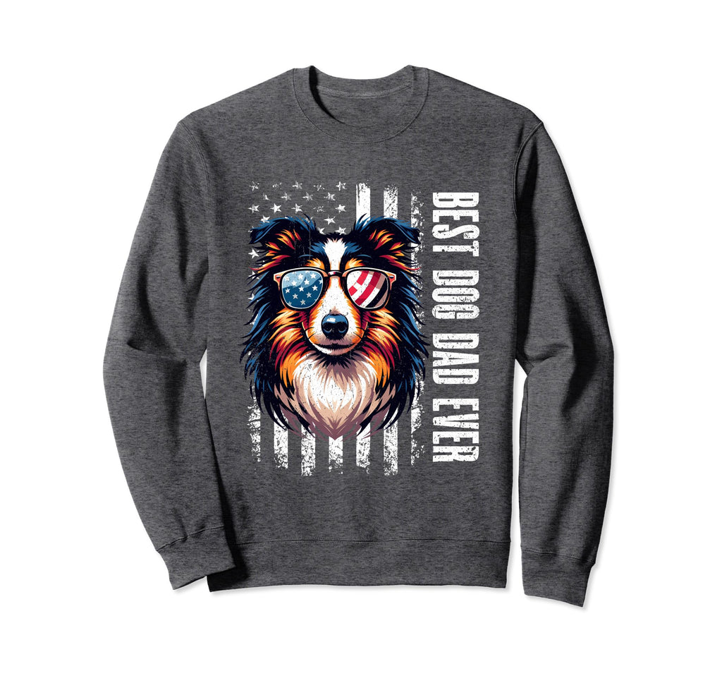 Collie Dad Father Best Dog Dad Ever Sweatshirt - Trendy Graphic for Adults - T-Shirt, Sweatshirt, Hoodie