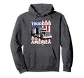 Semi Truck Driver Us American Flag 18 Hoodie - Custom Art Print for Adults - T-Shirt, Sweatshirt, Hoodie