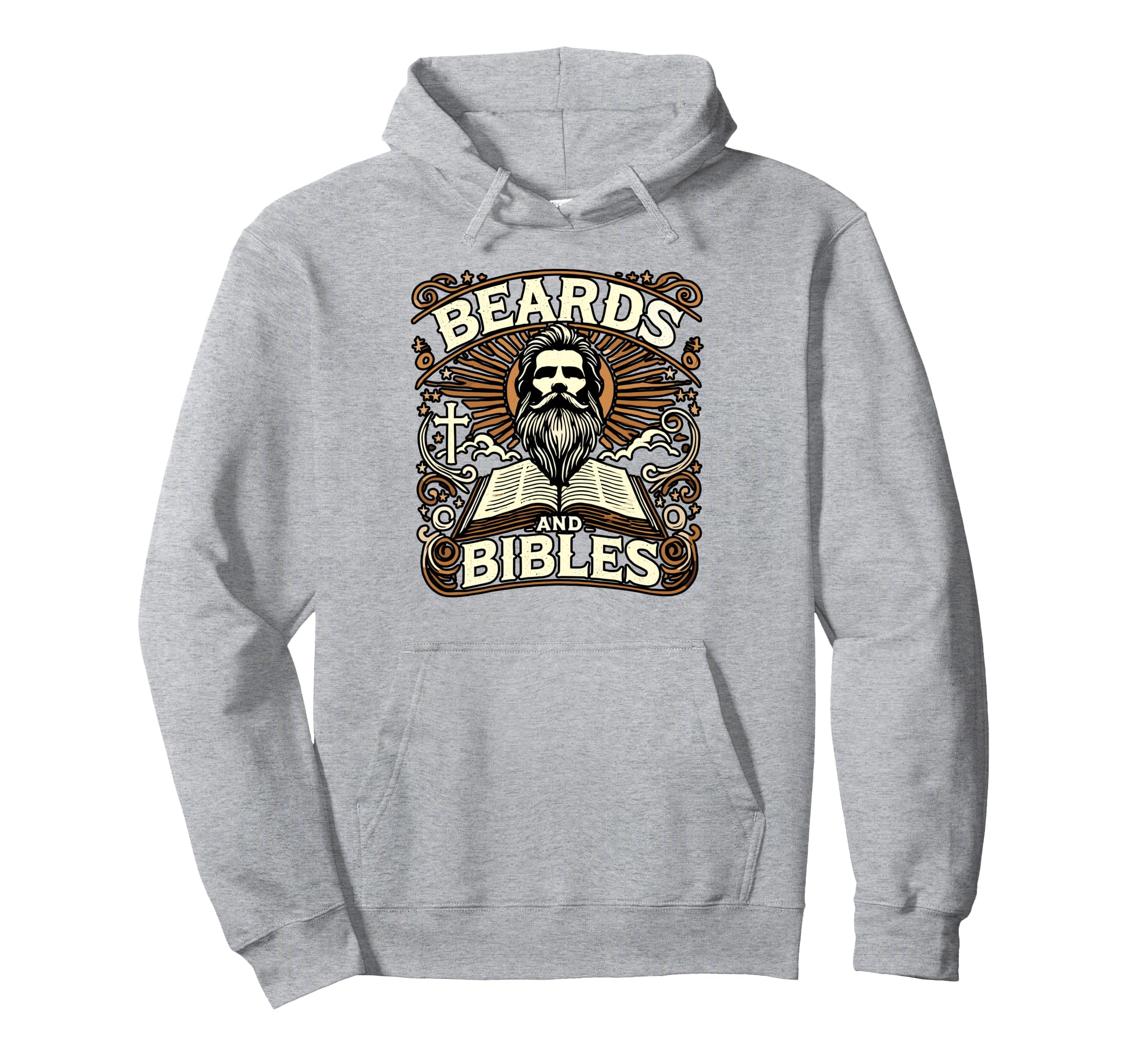 Beards And Bibles Bearded Religious Hoodie - Novelty Apparel Unisex - T-Shirt, Sweatshirt, Hoodie