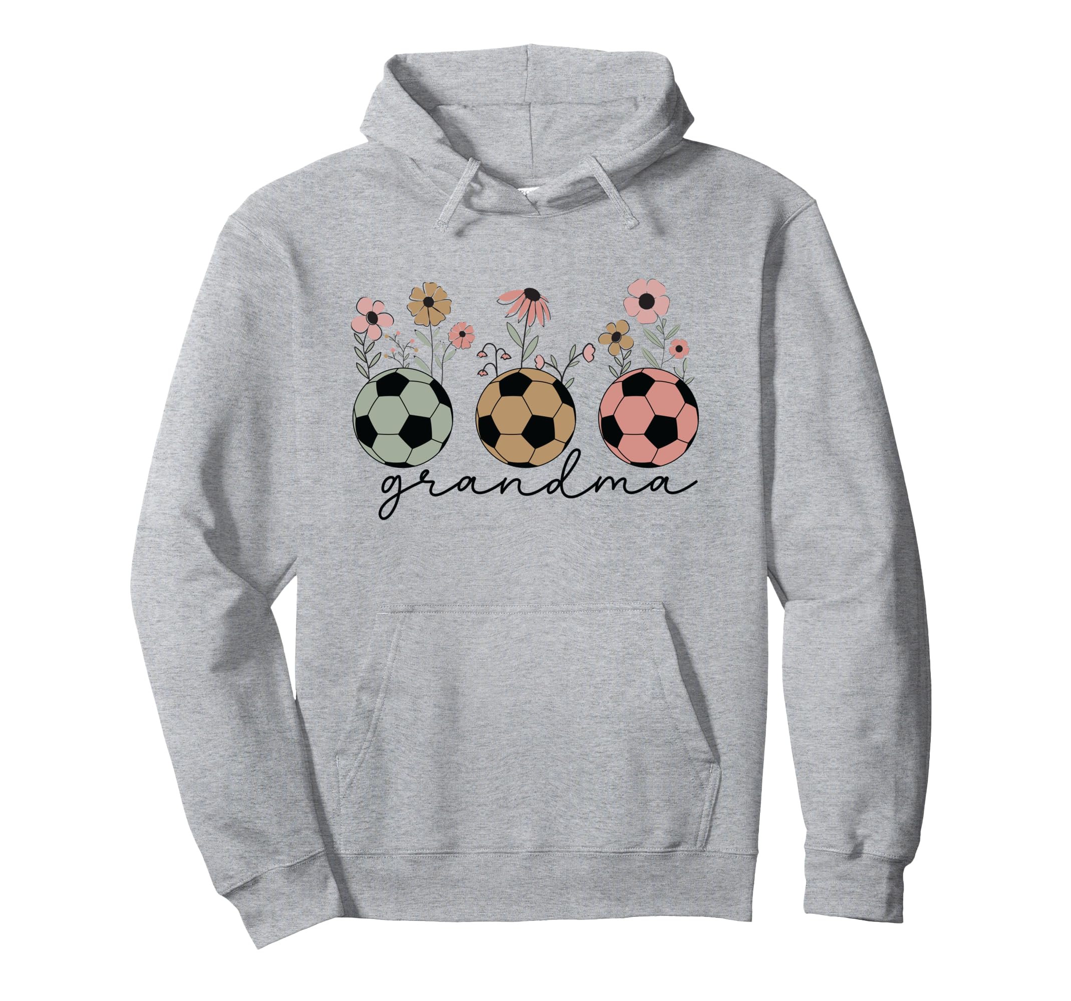 Soccer Grandma Wildflower Floral Hoodie - Fun Novelty Design for Adults - T-Shirt, Sweatshirt, Hoodie