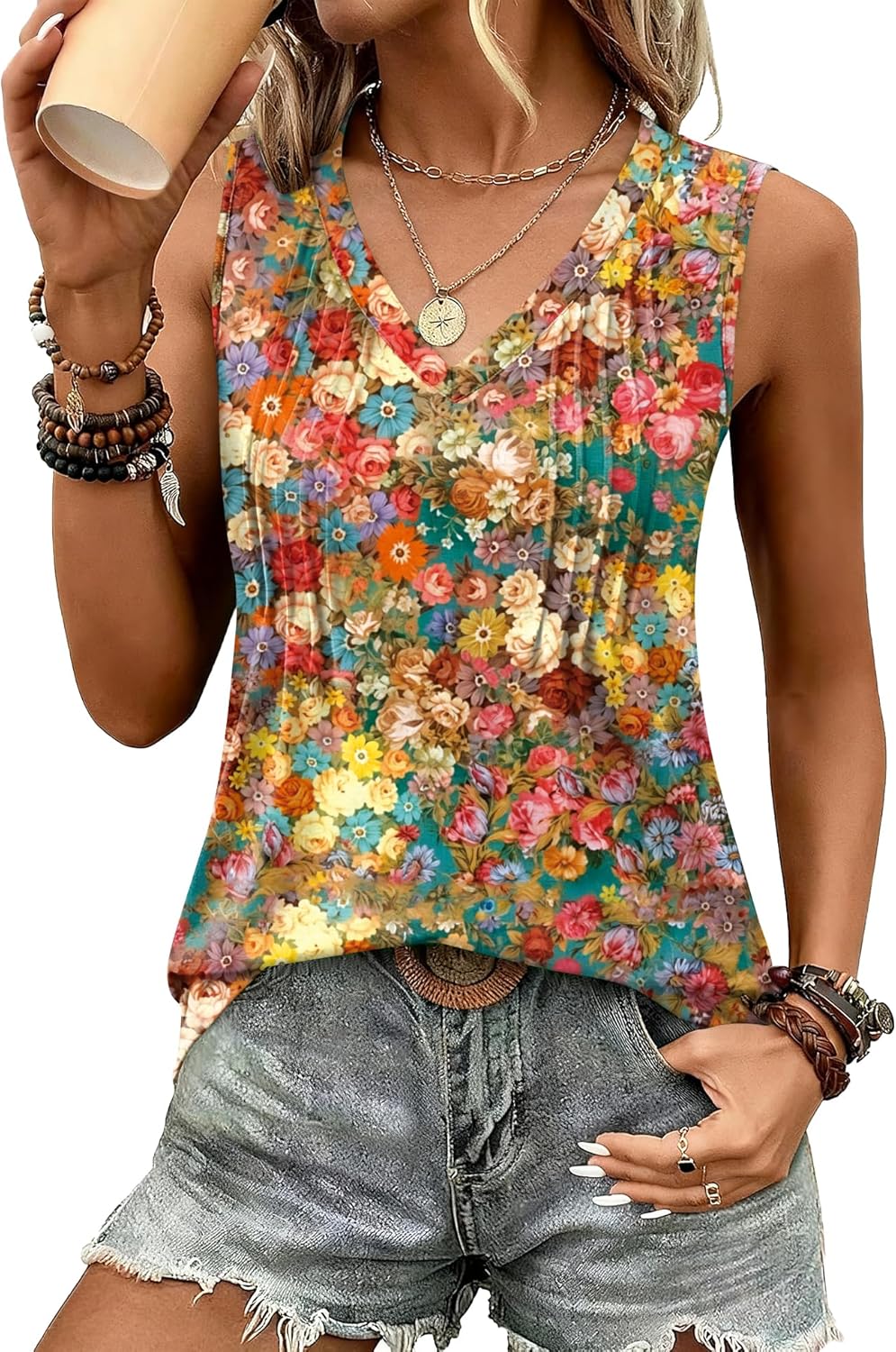 Tank Tops for Women Loose Fit V Neck Sleeveless 2026 - Adult & Kids T-Shirts, Sweatshirts & Hoodies apparel design preview 1
