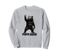 Papa Bear Grizzly Bear Rock Gesture Sweatshirt - Aesthetic Graphic Unisex - T-Shirt, Sweatshirt, Hoodie