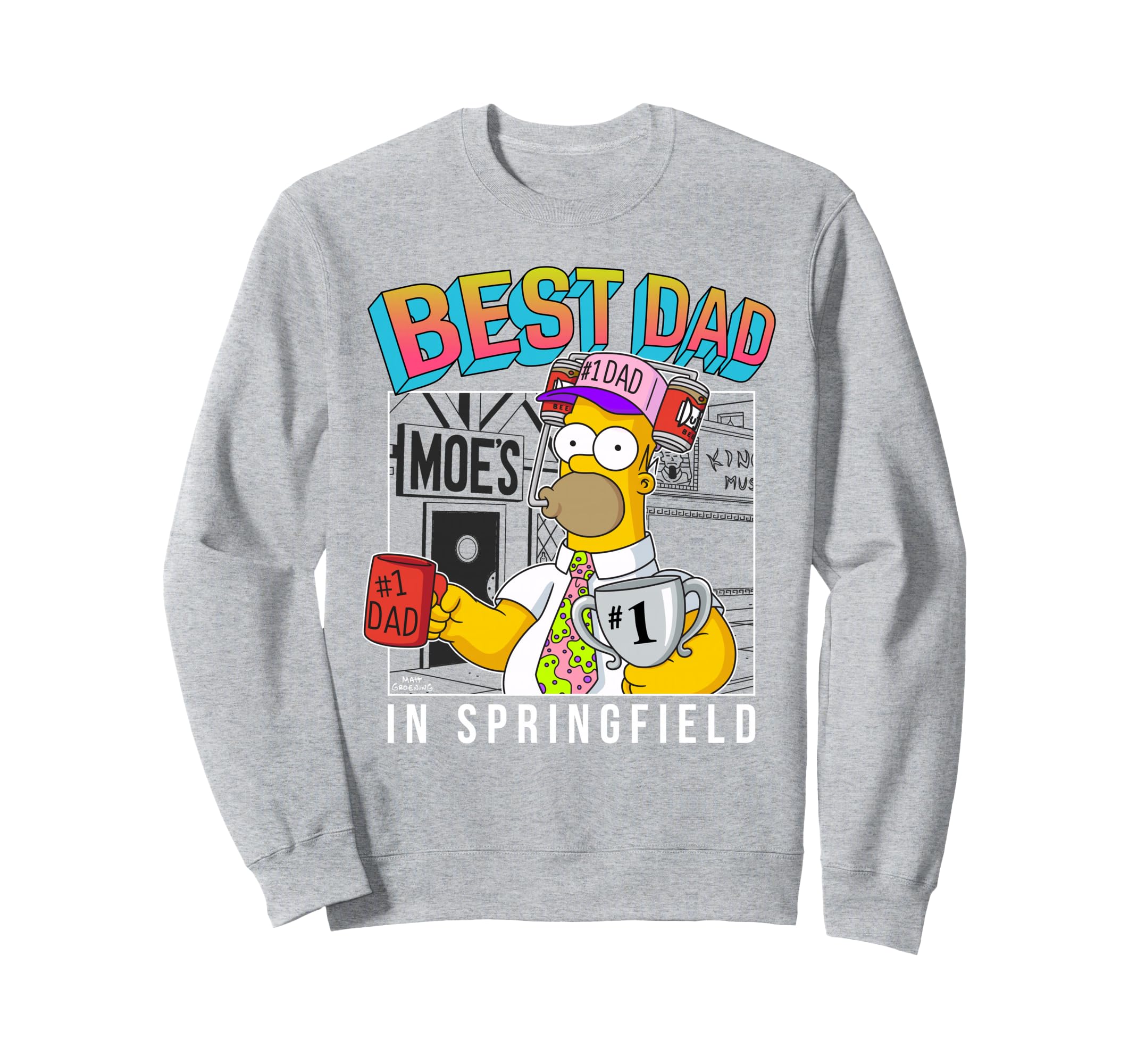Simpsons Fathers Day Best Dad Sweatshirt - Minimalist Print Men Women - T-Shirt, Sweatshirt, Hoodie