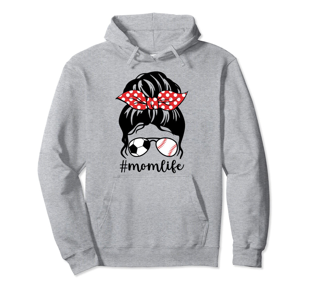 Classy Mom Life Baseball Messy Bun Hoodie - Unique Graphic Men Women - T-Shirt, Sweatshirt, Hoodie