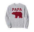 Red Plaid Papa Bear Buffalo Sweatshirt - Fun Novelty Design for Adults - T-Shirt, Sweatshirt, Hoodie