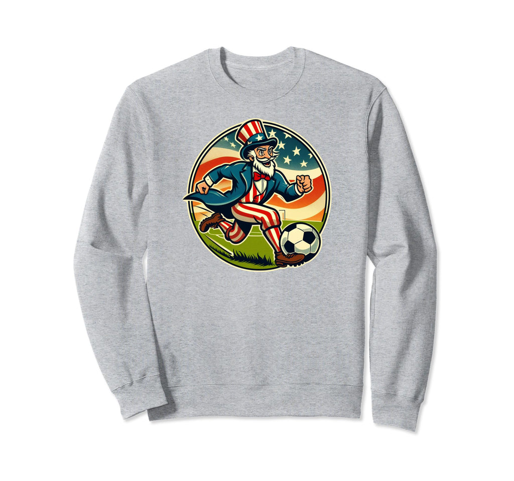 Uncle Sam Playing Soccer America Sweatshirt - Aesthetic Graphic Unisex - T-Shirt, Sweatshirt, Hoodie