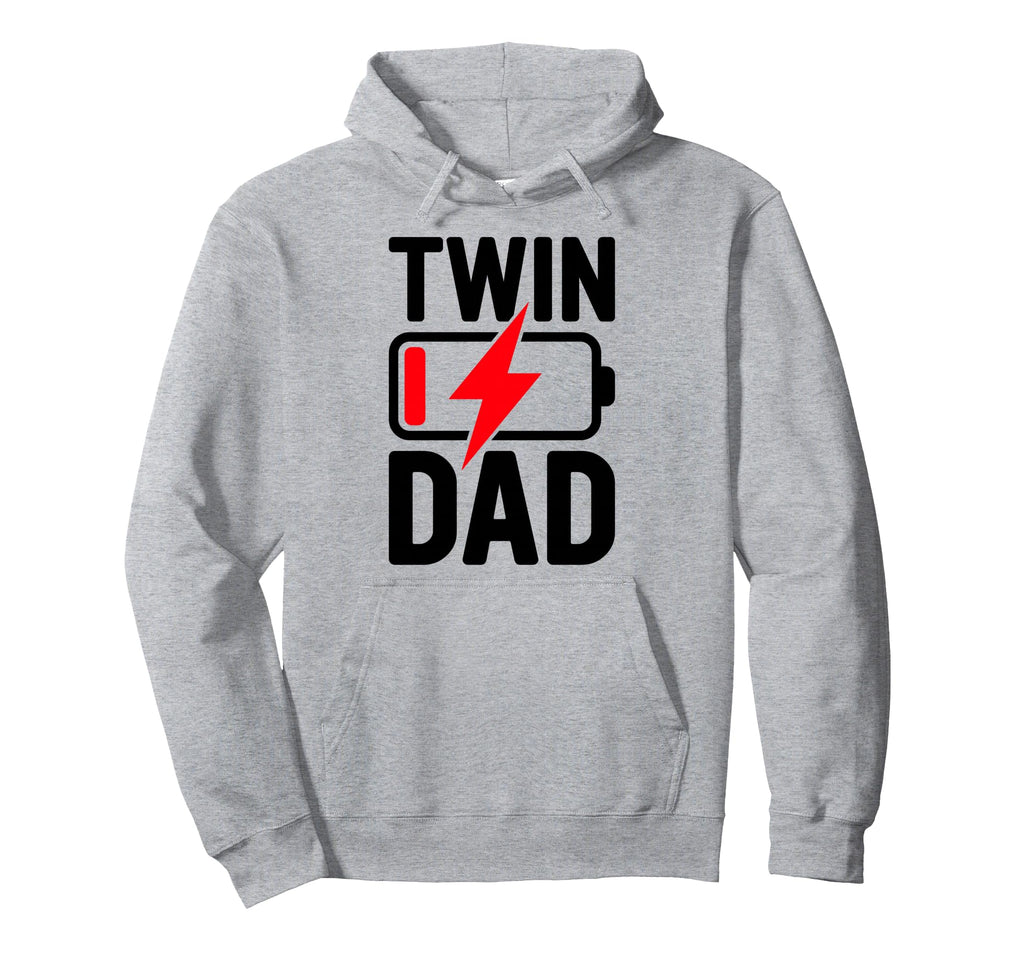 Twin Dad Low Battery Funny Twin Daddy Hoodie - Fun Novelty Design Unisex - T-Shirt, Sweatshirt, Hoodie
