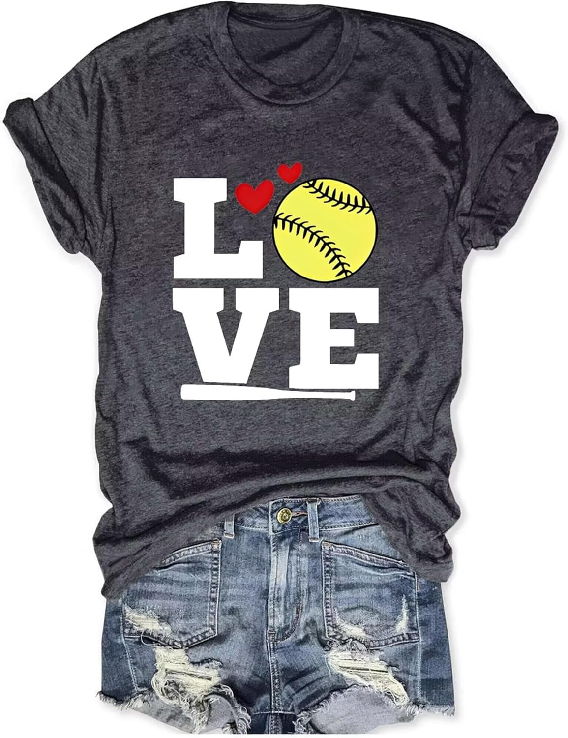 Softball Lover Mom Love Heart Graphic Player Mama - Adult & Kids T-Shirts, Sweatshirts & Hoodies apparel design preview 1