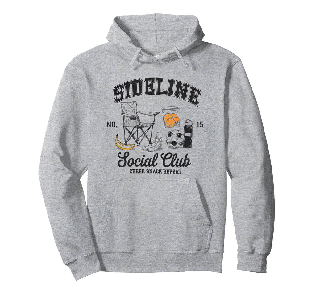 Sideline Social Club Soccer Mom Game Day Hoodie - Trendy Graphic Unisex - T-Shirt, Sweatshirt, Hoodie