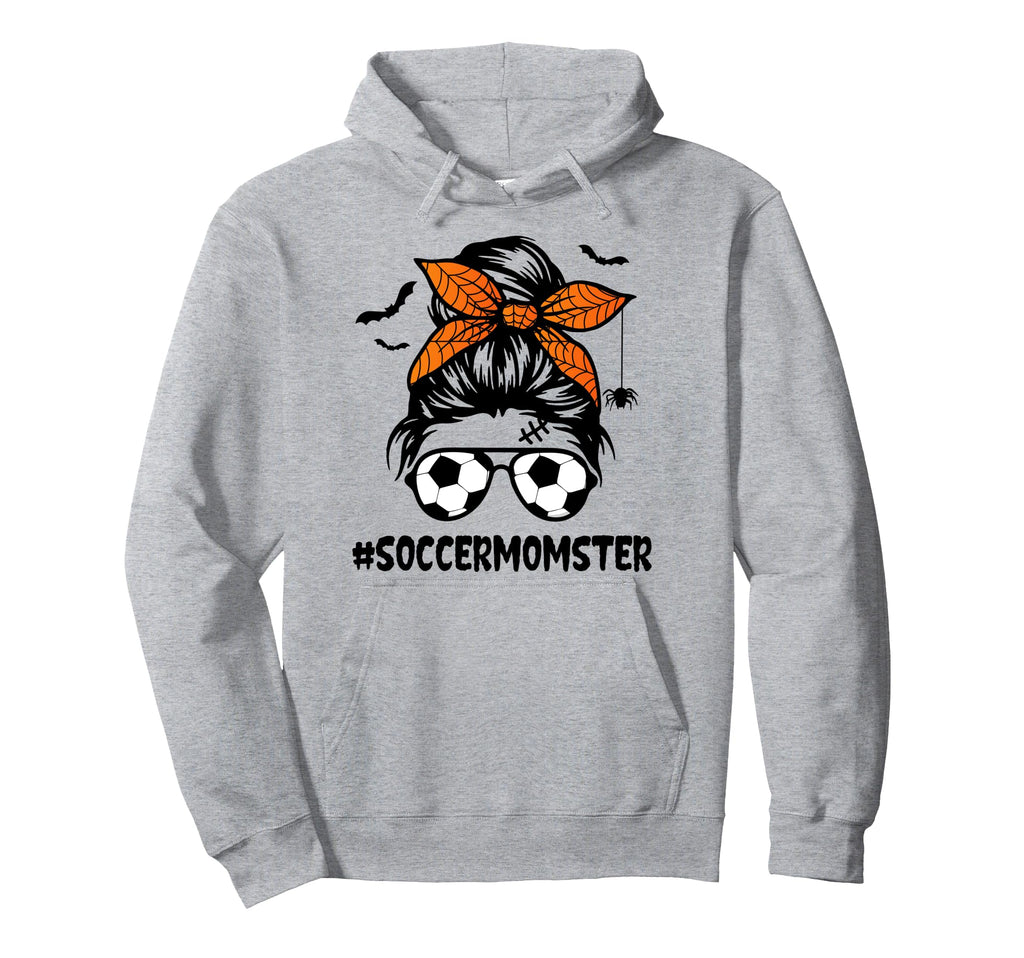 Soccer Momster Halloween Mom Messy Bun Hoodie - Unique Graphic Men Women - T-Shirt, Sweatshirt, Hoodie