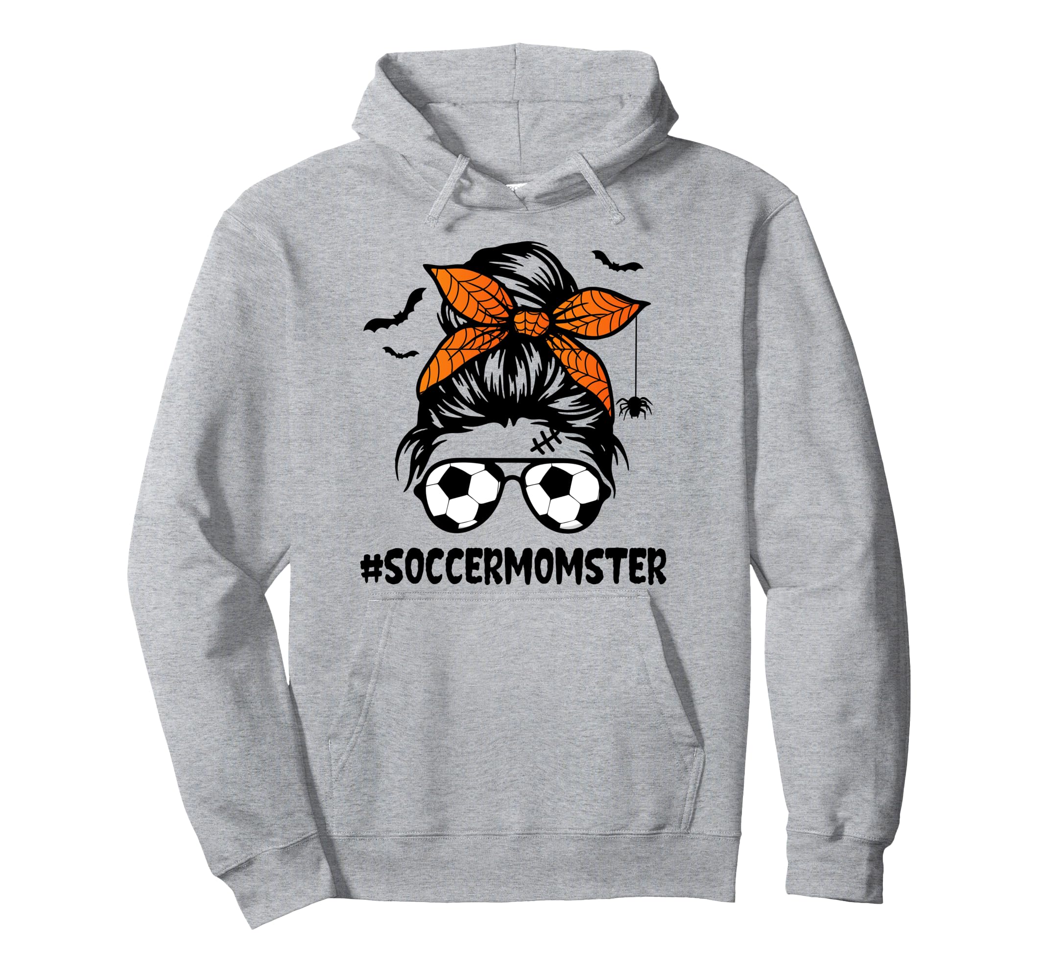 Soccer Momster Halloween Mom Messy Bun Hoodie - Unique Graphic Men Women - T-Shirt, Sweatshirt, Hoodie