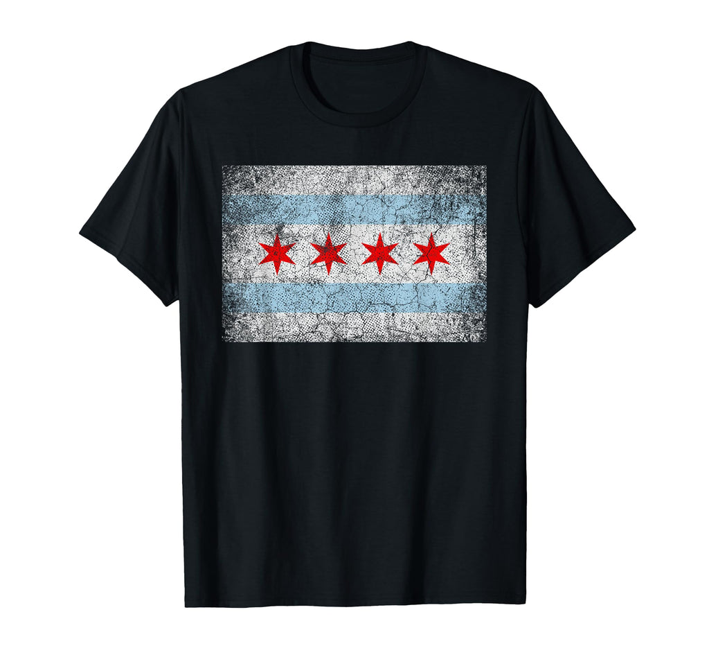 Chicago Flag Distressed Pride T-Shirt - Trendy Graphic for Adults - T-Shirt, Sweatshirt, Hoodie