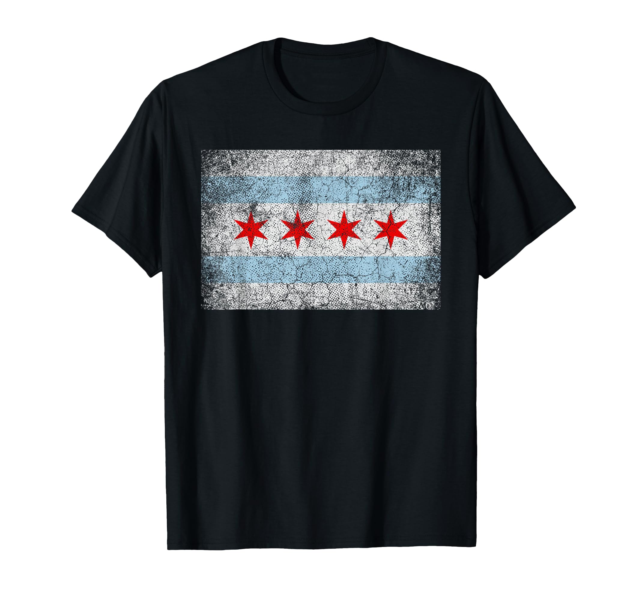 Chicago Flag Distressed Pride T-Shirt - Trendy Graphic for Adults - T-Shirt, Sweatshirt, Hoodie