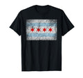 Chicago Flag Distressed Pride Gift T-Shirt - Trendy Graphic Men Women - T-Shirt, Sweatshirt, Hoodie