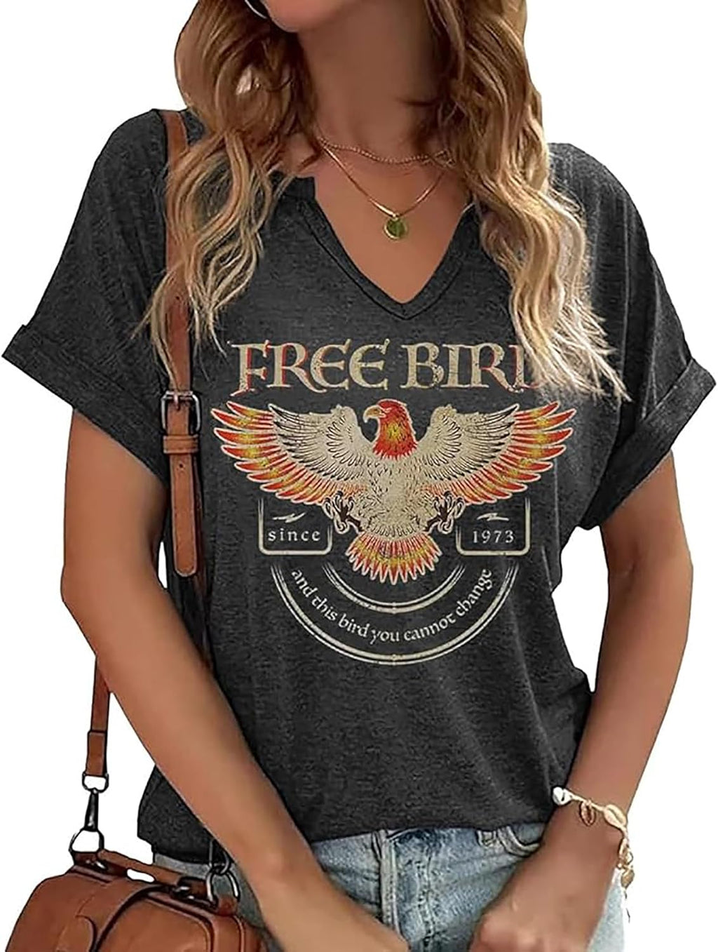 Women's Vintage Rock Band /Free Bird Eagle Graphic - Adult & Kids T-Shirts, Sweatshirts & Hoodies apparel design preview 1