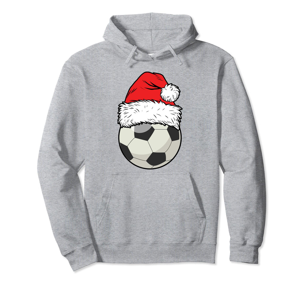 Soccer Football Santa Hat Matching Family Hoodie - Trendy Graphic Unisex - T-Shirt, Sweatshirt, Hoodie