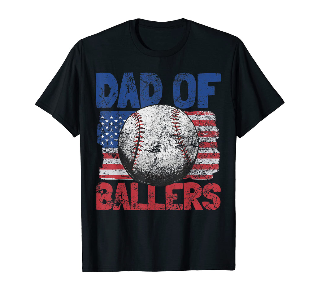 Dad Ballers Baseball Patriotic Flag T-Shirt - Graphic Print for Adults - T-Shirt, Sweatshirt, Hoodie