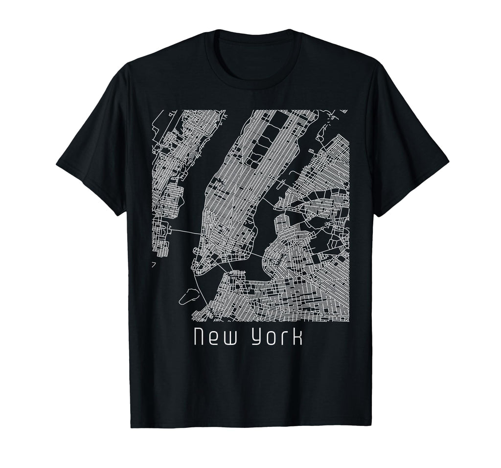 New York City Street Map Travel T-Shirt - Minimalist Print for Adults - T-Shirt, Sweatshirt, Hoodie