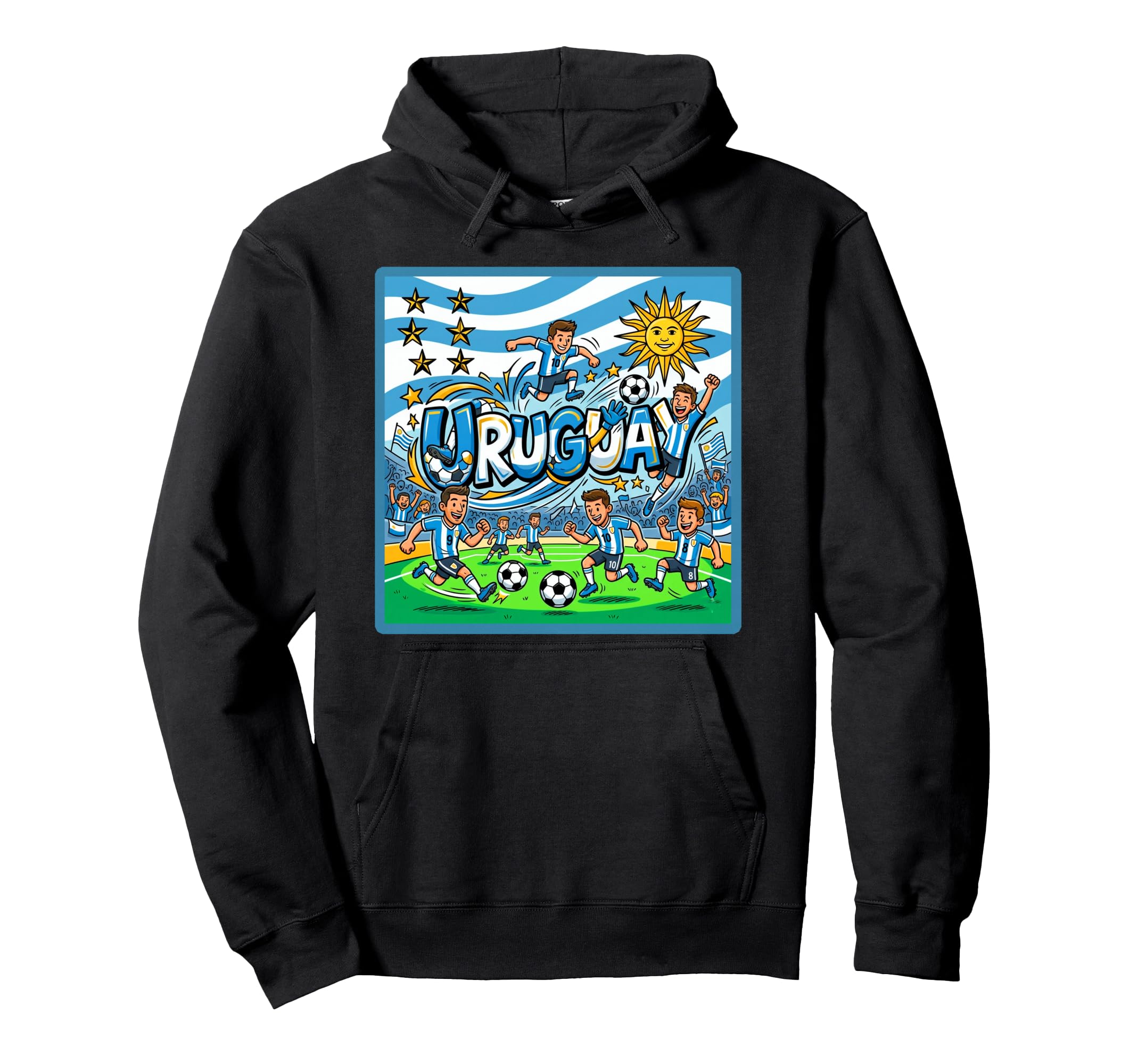 Uruguay Soccer Fan Hoodie - Novelty Apparel for Adults - T-Shirt, Sweatshirt, Hoodie