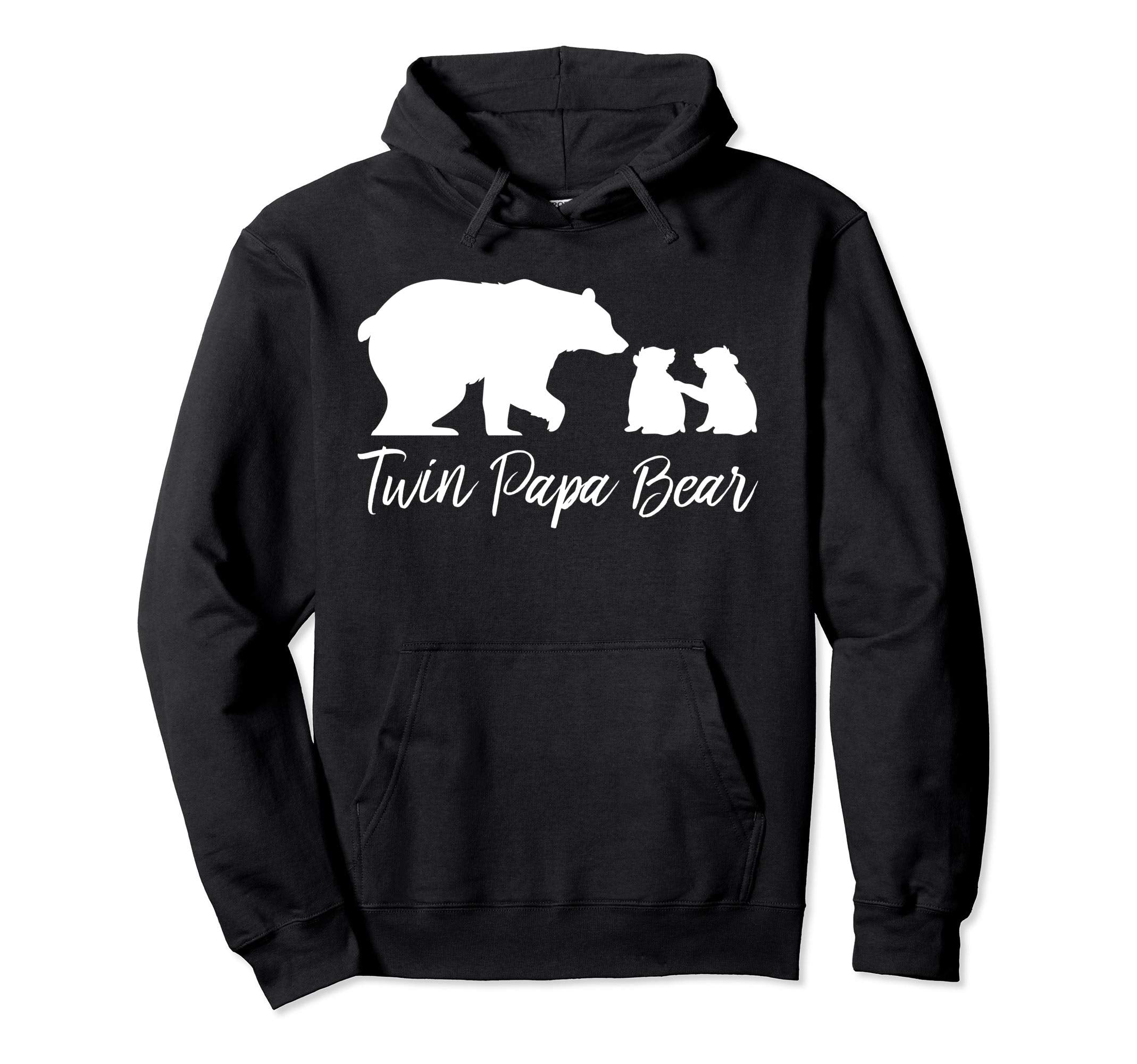 Twin Papa Bear Two Cubs Hoodie - Novelty Apparel for Adults - T-Shirt, Sweatshirt, Hoodie