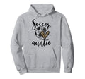 Soccer Auntie Leopard Funny Soccer Hoodie - Unique Graphic for Adults - T-Shirt, Sweatshirt, Hoodie