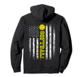 American Flag Softball Team Love Hoodie - Unique Graphic for Adults - T-Shirt, Sweatshirt, Hoodie