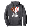 Ball Mom Heart Funny Football Baseball Hoodie - Custom Art Print Unisex - T-Shirt, Sweatshirt, Hoodie