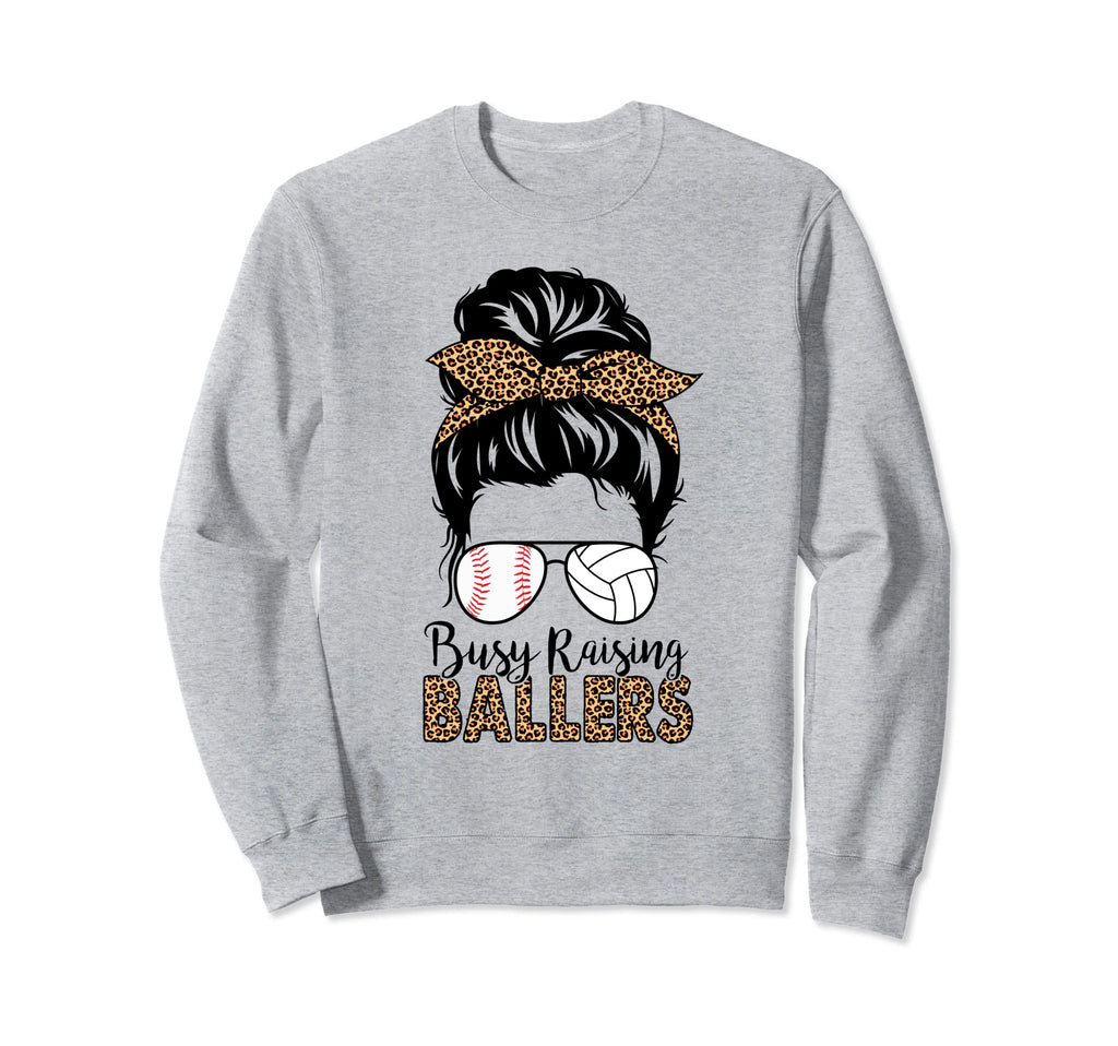 Busy Raising Ballers Volleyball Sweatshirt - Minimalist Print for Adults - T-Shirt, Sweatshirt, Hoodie