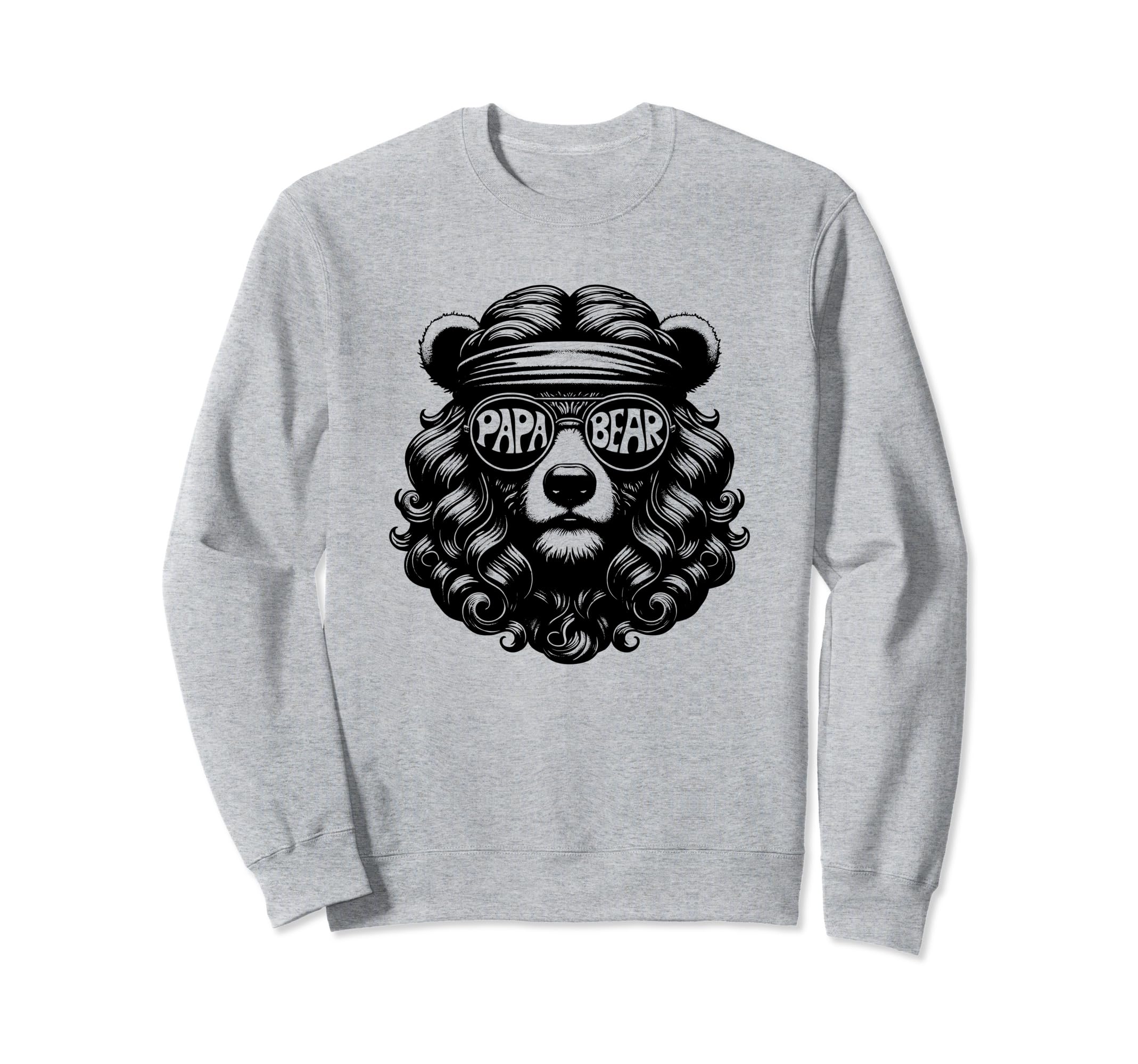 Papa Bear Face Fathers Day Sweatshirt - Casual Everyday Wear Unisex - T-Shirt, Sweatshirt, Hoodie