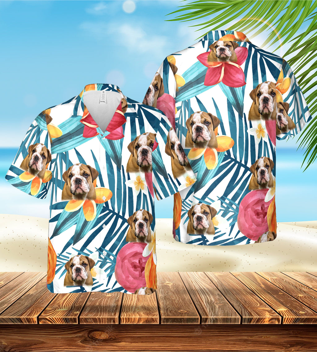 Custom Hawaiian (Floral White: 1-4 Pets) - Adult & Kids T-Shirts, Sweatshirts & Hoodies apparel design preview 1