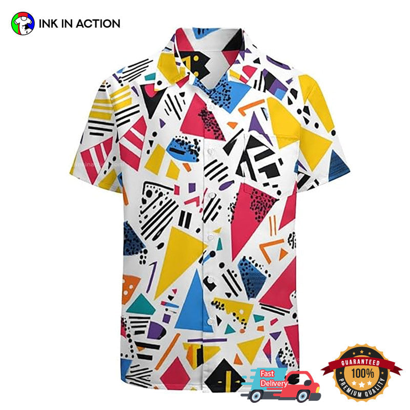 90s Colors Pattern Button Hawaiian - Adult & Kids T-Shirts, Sweatshirts & Hoodies apparel design preview 1