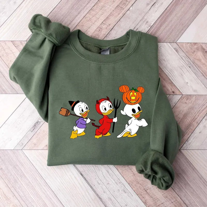 90s Halloween Retro Ducks Cartoon Spooky Season - Adult & Kids T-Shirts, Sweatshirts & Hoodies apparel design preview 1