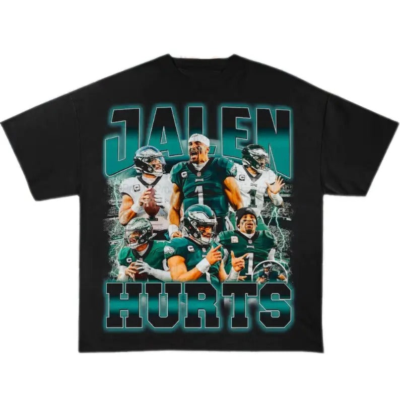 90s Jalen Hurts Football Fans - Adult & Kids T-Shirts, Sweatshirts & Hoodies apparel design preview 1