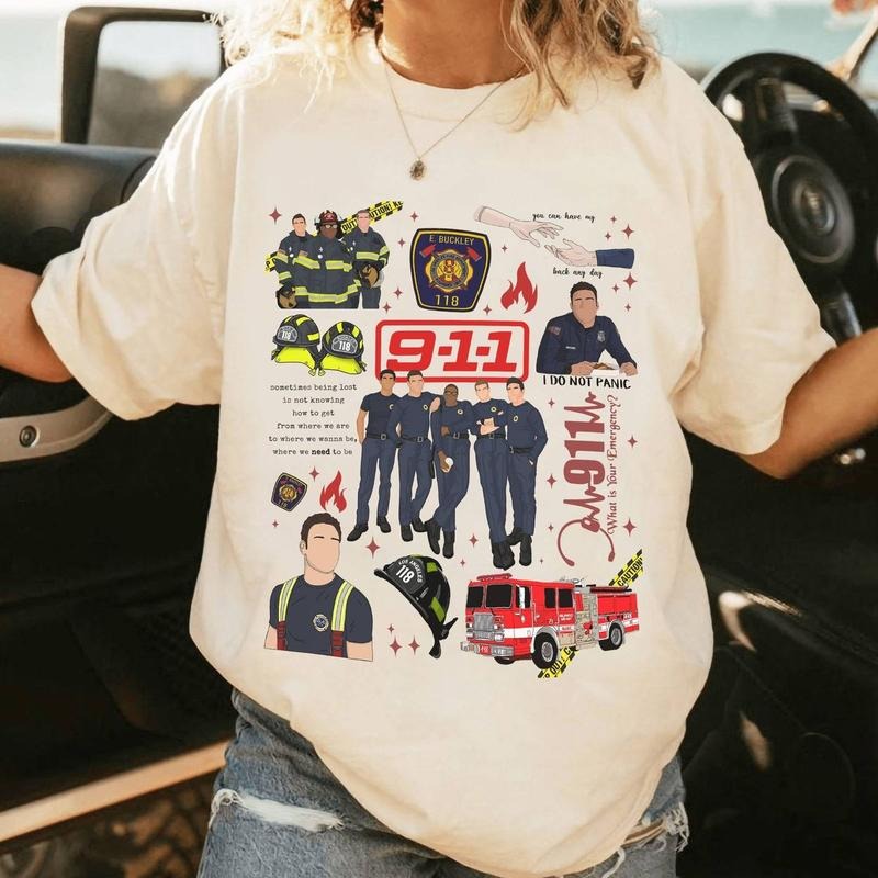 911 Television Show Evan Buckleyy Bobby Nash Movie - Adult & Kids T-Shirts, Sweatshirts & Hoodies apparel design preview 1