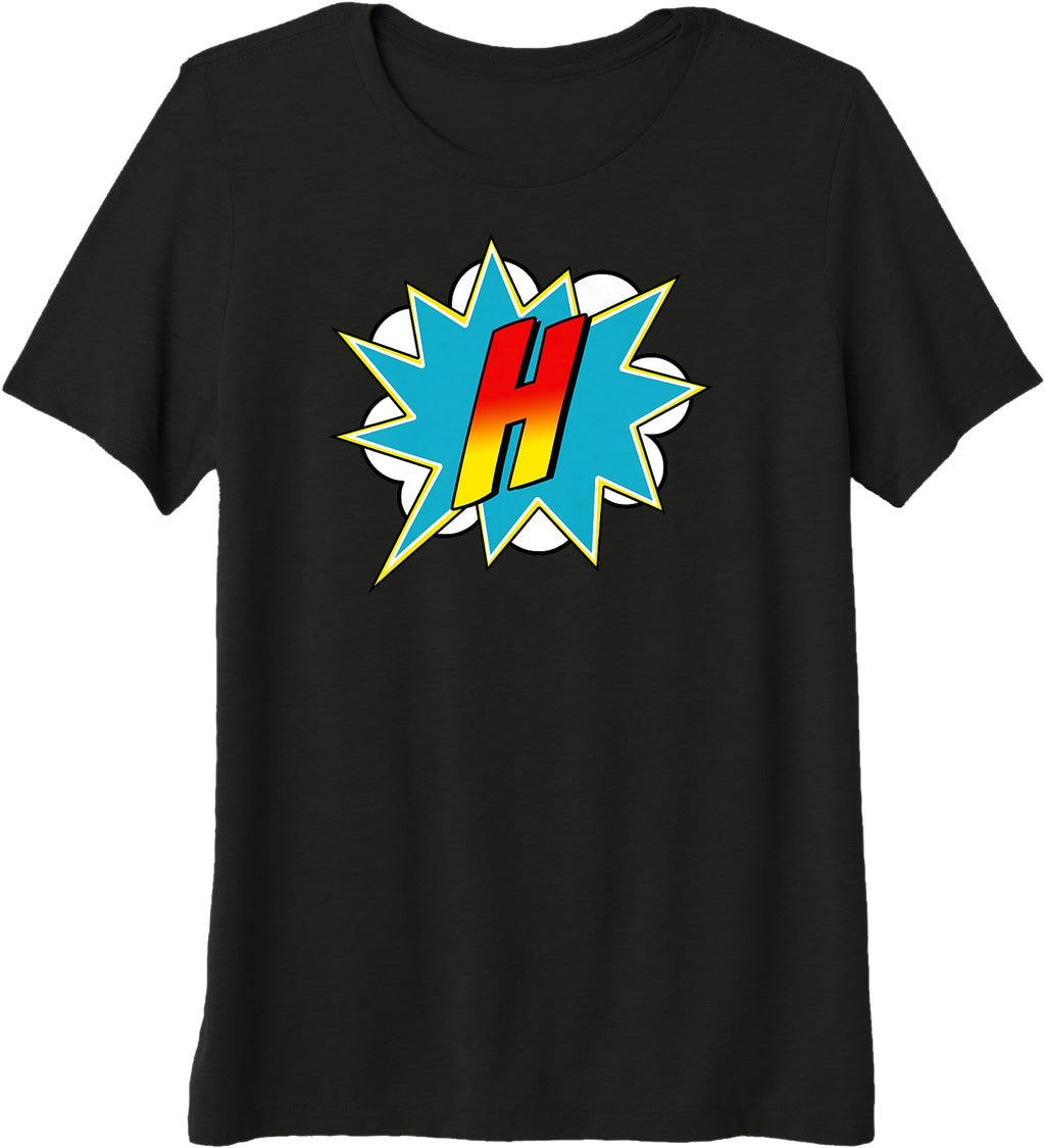 Letter H Superhero Name Comic Letter T-Shirt - Streetwear Style for Adults - T-Shirt, Sweatshirt, Hoodie