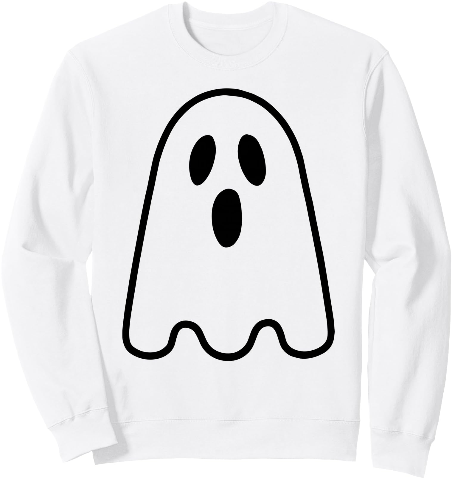 Ghost Silly Ghost Face Costume Sweatshirt - Novelty Apparel for Adults - T-Shirt, Sweatshirt, Hoodie