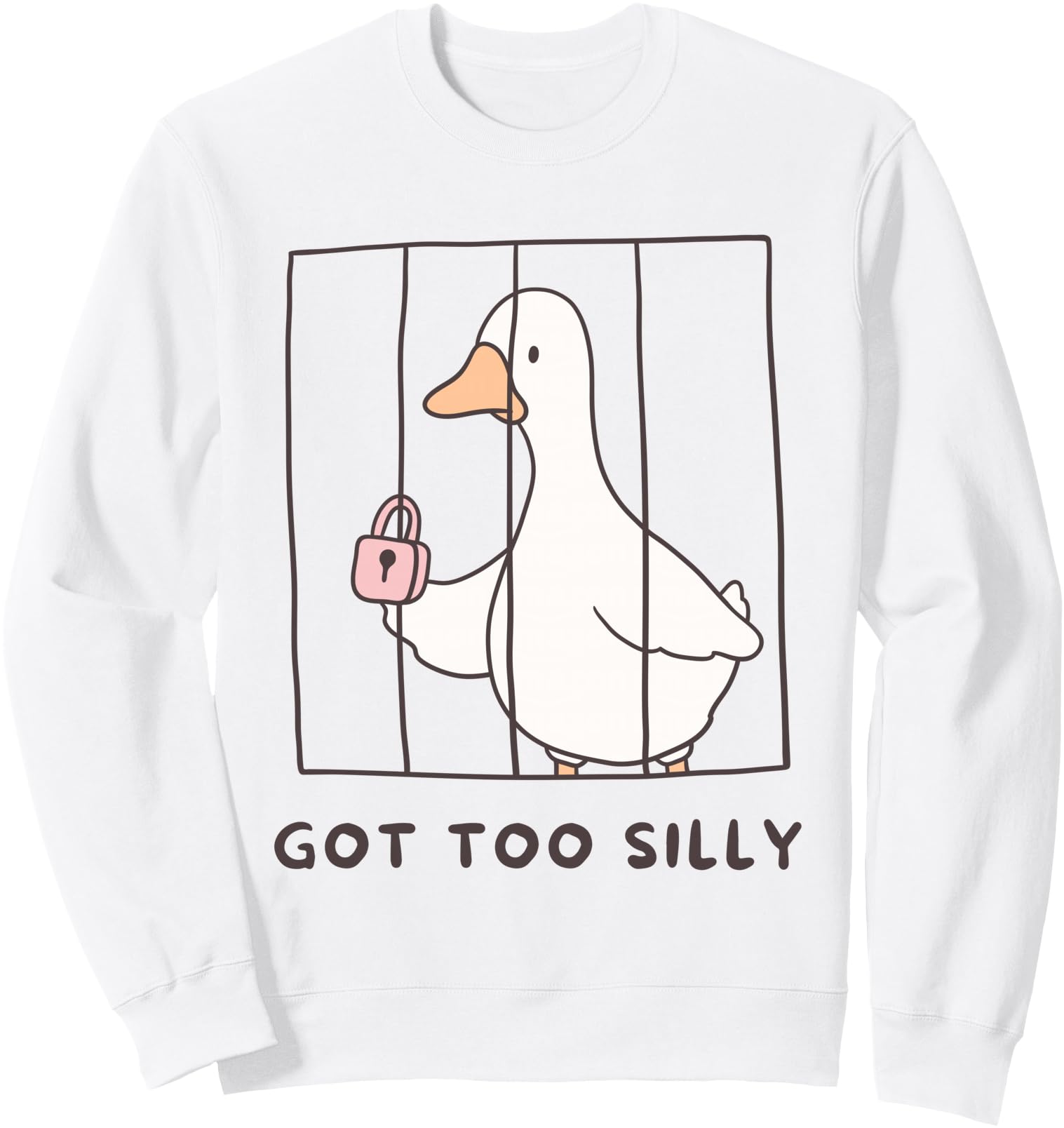 Goose Got Too Silly Behind Bars Sweatshirt - Unique Graphic Men Women - T-Shirt, Sweatshirt, Hoodie