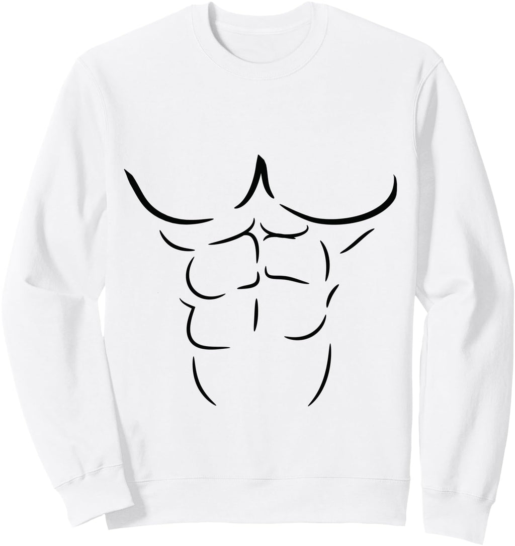 Cartoon Fake Muscle Abs Six Pack Sweatshirt - Casual Everyday Wear Unisex - T-Shirt, Sweatshirt, Hoodie