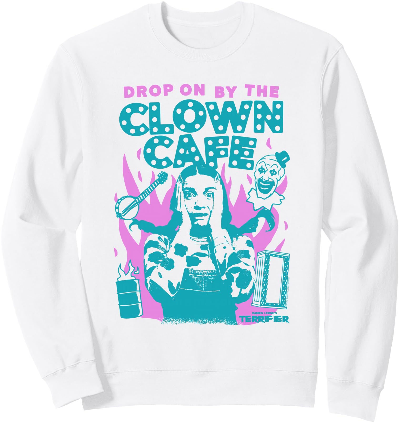 Authentic Terrifier Drop Clown Cafe Hoodie - Trendy Graphic for Adults - T-Shirt, Sweatshirt, Hoodie
