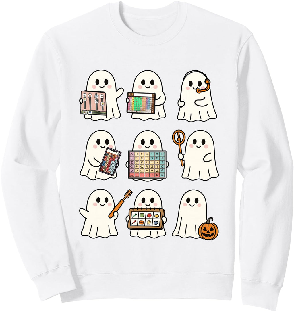 Speech Therapy Halloween Ghost Speech Hoodie - Graphic Print for Adults - T-Shirt, Sweatshirt, Hoodie