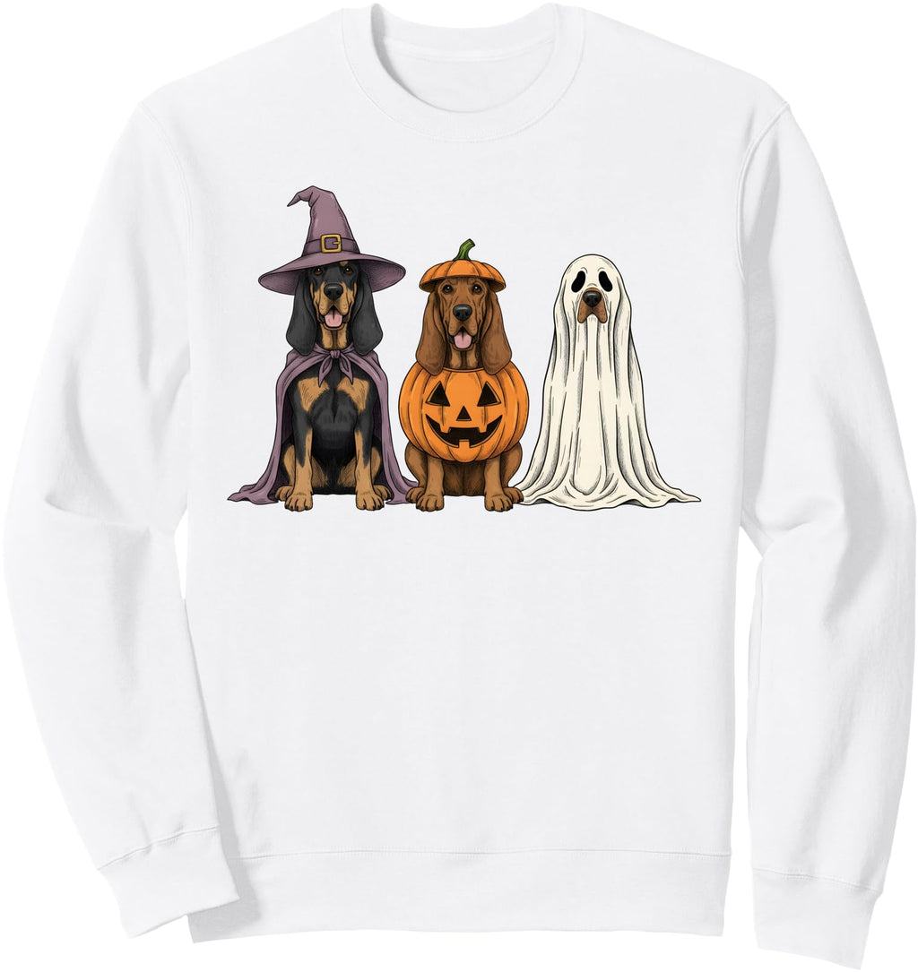 Handcrafted Spooky Ghost Bloodhound Sweatshirt - Graphic Print for Adults - T-Shirt, Sweatshirt, Hoodie