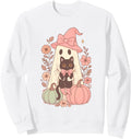 Authentic Ghost Holding Cat Coquette T-Shirt - Graphic Print Men Women - T-Shirt, Sweatshirt, Hoodie