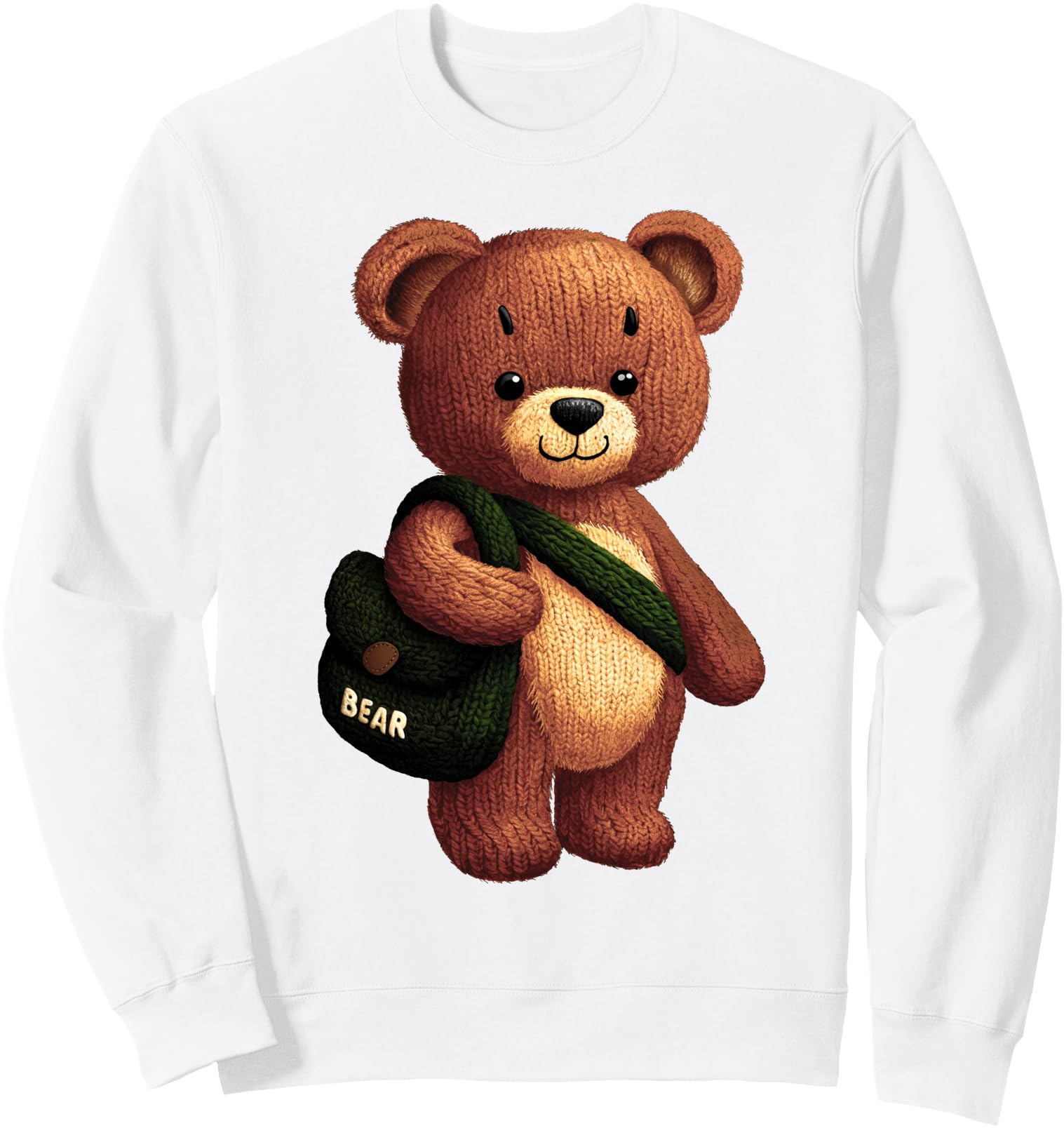 Exclusive Bear Green Shoulder Bag Hoodie - Fun Novelty Design Men Women - T-Shirt, Sweatshirt, Hoodie