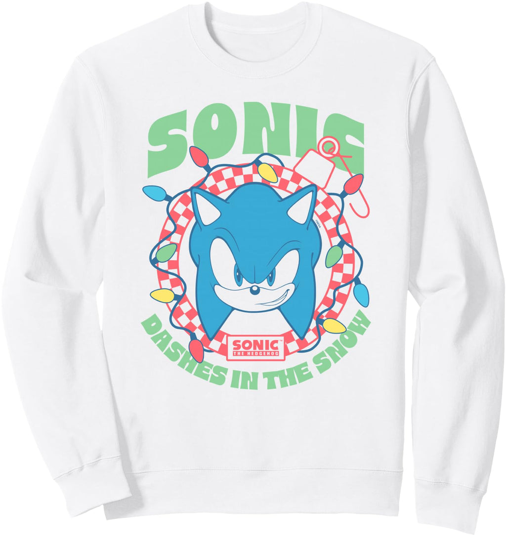 Authentic Sonic Hedgehog Dashes Snow Hoodie - Novelty Apparel Men Women - T-Shirt, Sweatshirt, Hoodie