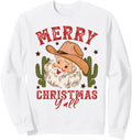 Merry Yall Western Cowboy Santa Claus Rare Hoodie - Custom Art Print Unisex - T-Shirt, Sweatshirt, Hoodie
