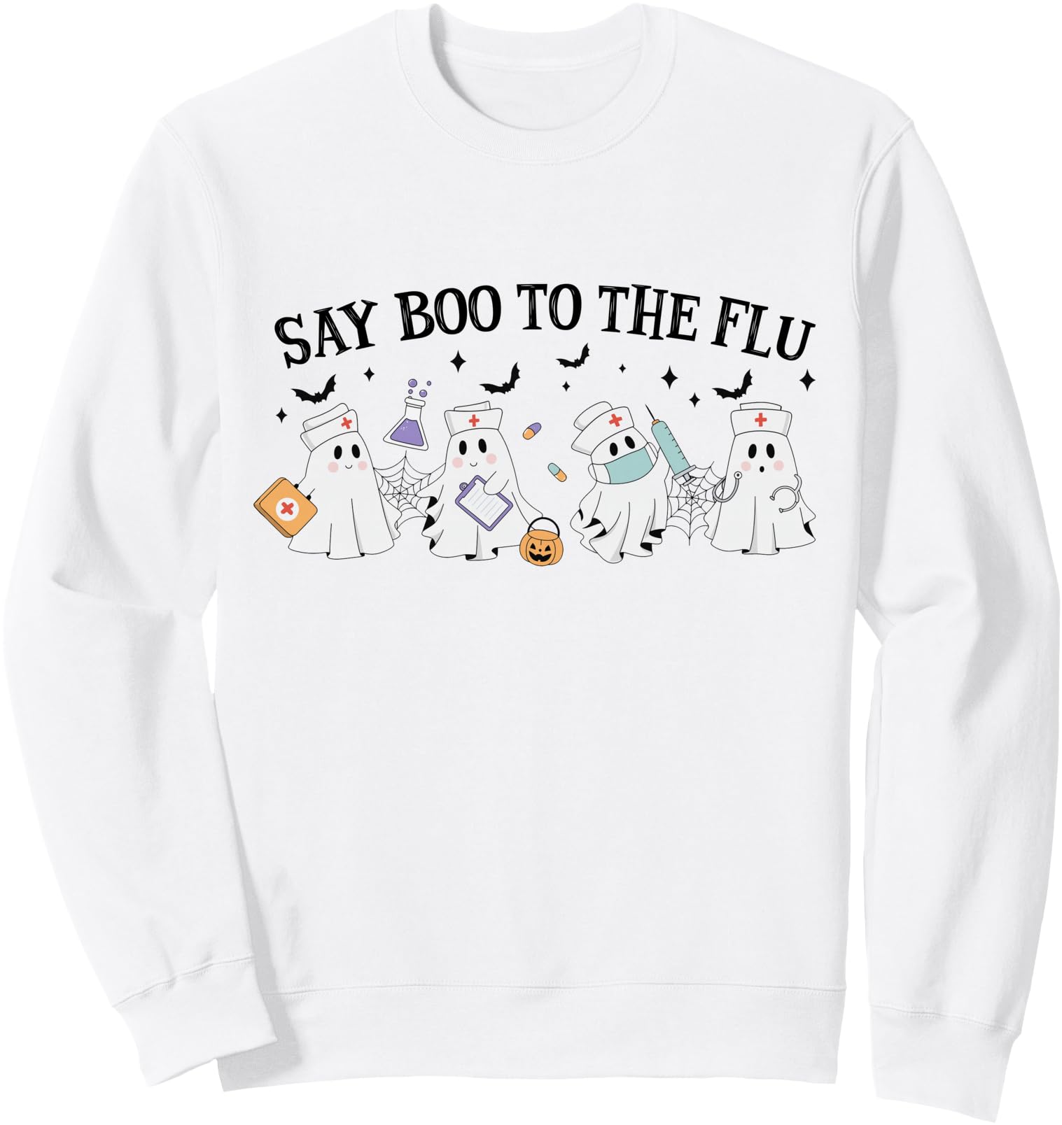 Original Nurse Ghost Halloween Sweatshirt - Streetwear Style for Adults - T-Shirt, Sweatshirt, Hoodie