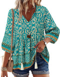 Womens Summer Boho Babydoll Tops 3/4 Sleeve Pleated - Adult & Kids T-Shirts, Sweatshirts & Hoodies apparel design preview 1