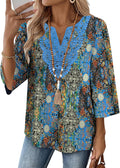 3/4 Length Sleeve Womens Tops Boho V Neck Lace Trendy - Adult & Kids T-Shirts, Sweatshirts & Hoodies apparel design preview 1