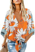 Women's Casual Floral Blouse Batwing Sleeve Loose - Adult & Kids T-Shirts, Sweatshirts & Hoodies apparel design preview 1